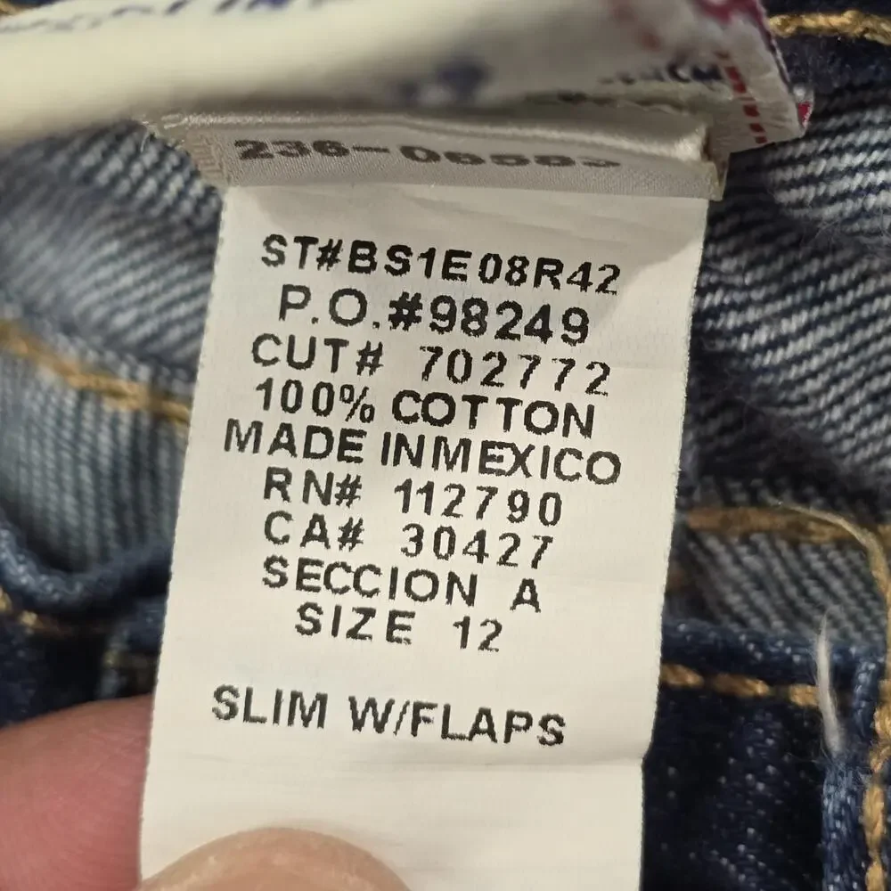 True Religion Girls Jeans Size 12 Blue Denim Bootcut Cotton USA Fabric Kids